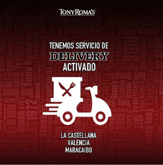 Tony Romas delivery Venezuela activa su servicio