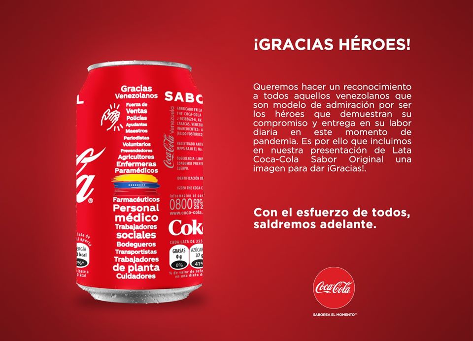 Coca-Cola FEMSA Venezuela lanza etiquetas con normas para prevenir contagios de COVID-19