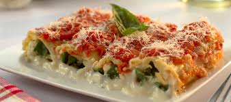 Canelones rellenos con espinaca y ricotta