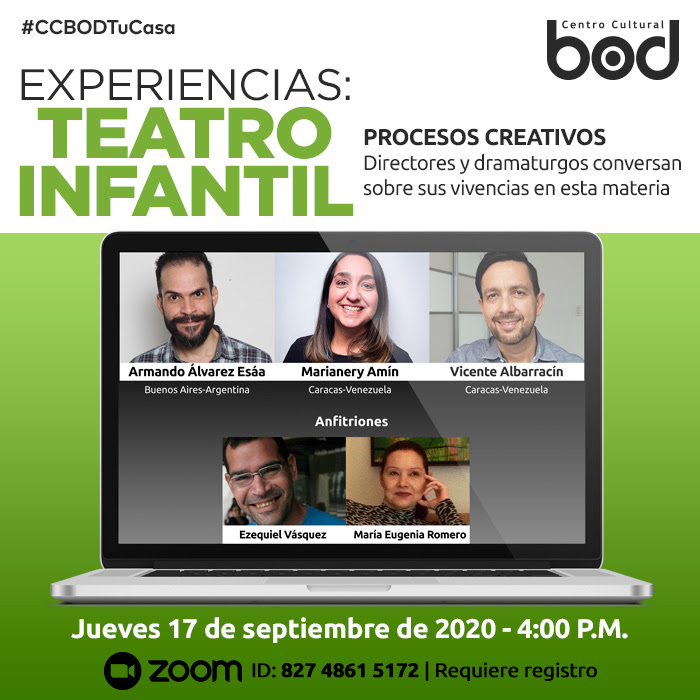 Directores y dramaturgos compartirán su experiencia en teatro infantil vía Zoom