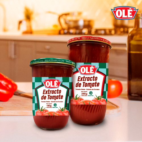 Olé presenta extracto de tomate en envase de vidrio