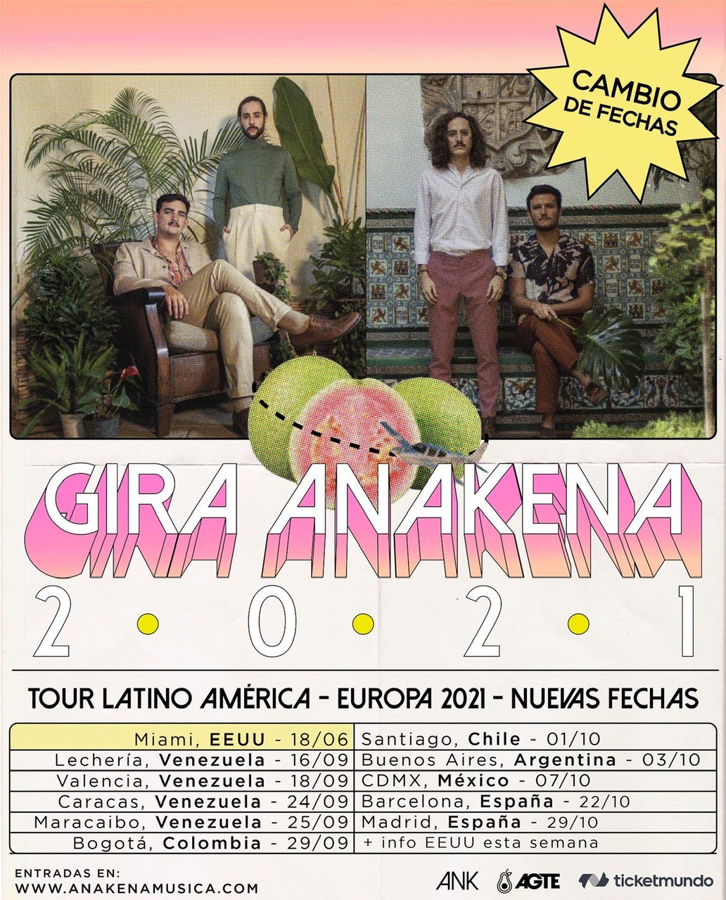 Anakena reprograma fechas de su gira por Latinoamérica y Europa