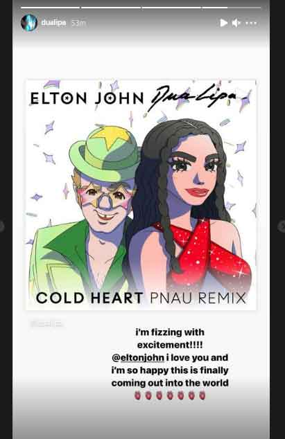 ‘Cold Heart (PNAU Remix)’: Dua Lipa emocionada de colaborar con Elton John