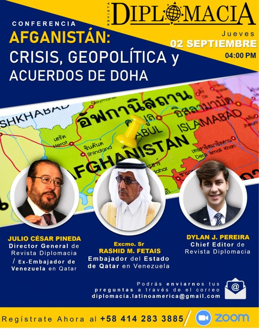 Interesante conferencia, este jueves 2 de Septiembre, Afganistán:Crisis, Geopolítica y Acuerdos de Doha