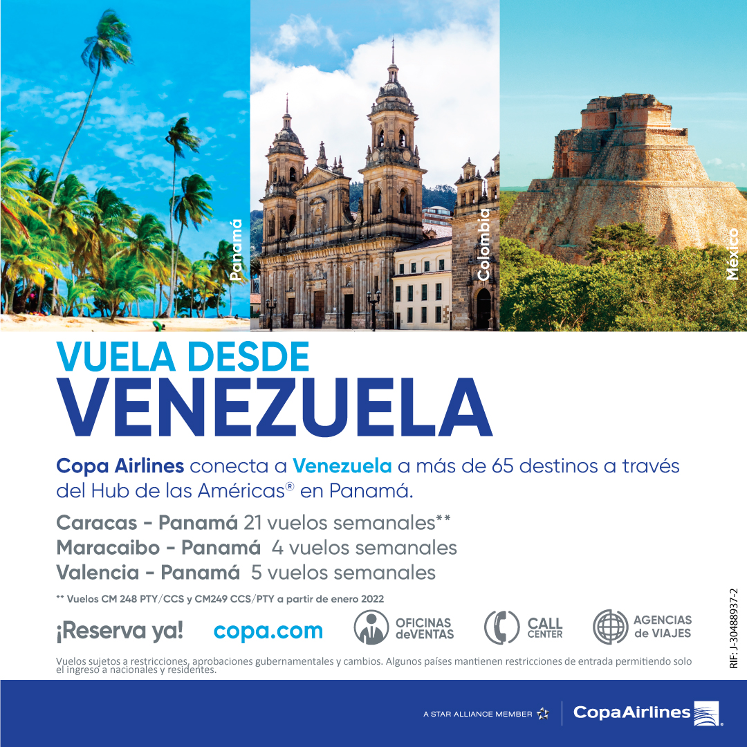 Copa Airlines anuncia nuevas frecuencias desde Maiquetía hacia Panamá