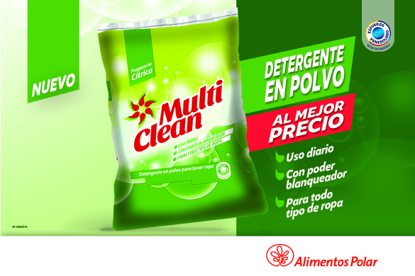 Alimentos Polar lanza al mercado Multi Clean un nuevo detergente en polvo