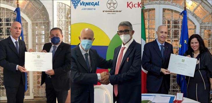 Tres condecoraciones de la Ordine della Stella d’Italia fueron otorgadas en Venezuela