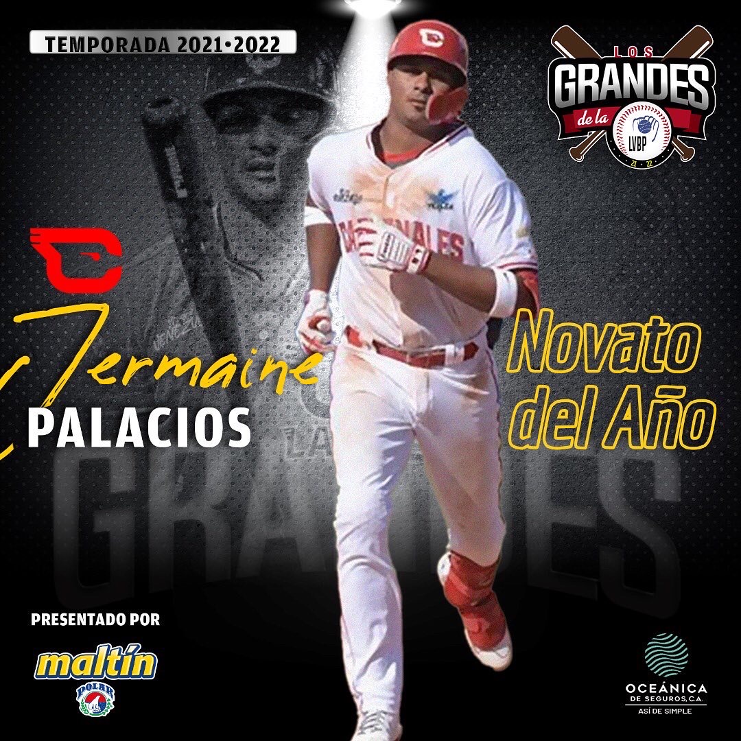 JERMAINE PALACIOS, DE CARDENALES DE LARA, ES EL NOVATO DEL AÑO