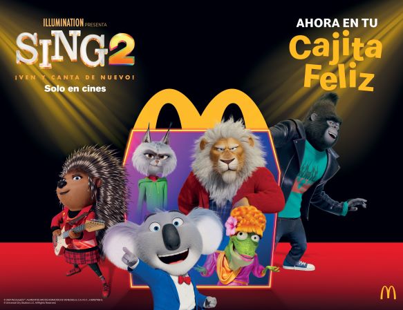 Llegaron los personajes de Sing2 a la cajita feliz de McDonald’s