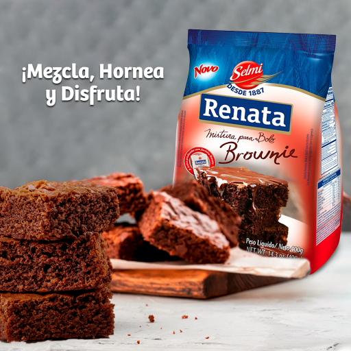 Renata comparte todo su amor con su nueva mezcla para brownie