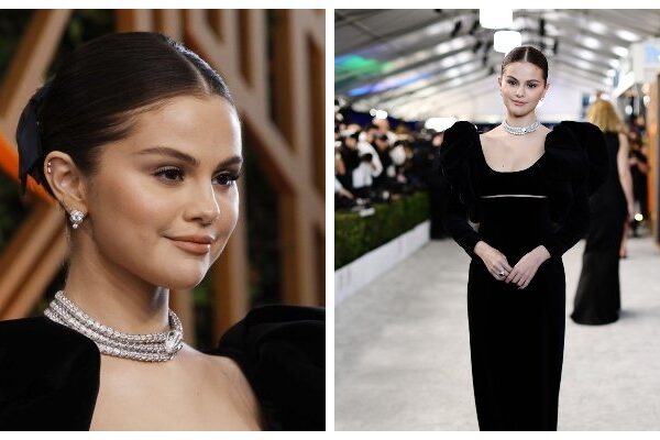 Selena Gómez impacta en un  Oscar de la Renta de terciopelo negro