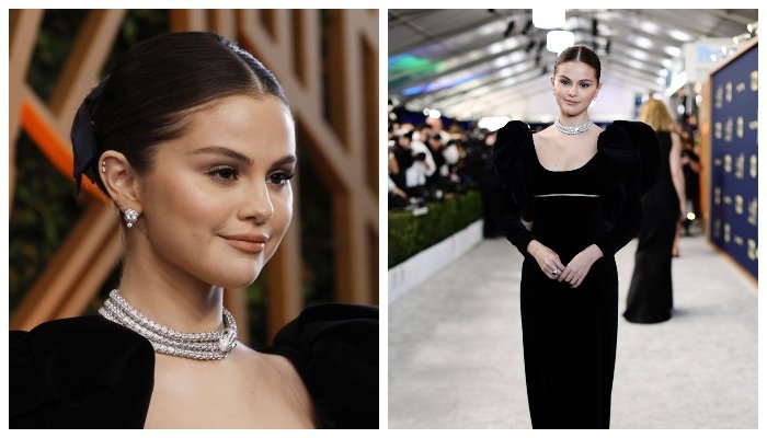 Selena Gómez impacta en un  Oscar de la Renta de terciopelo negro