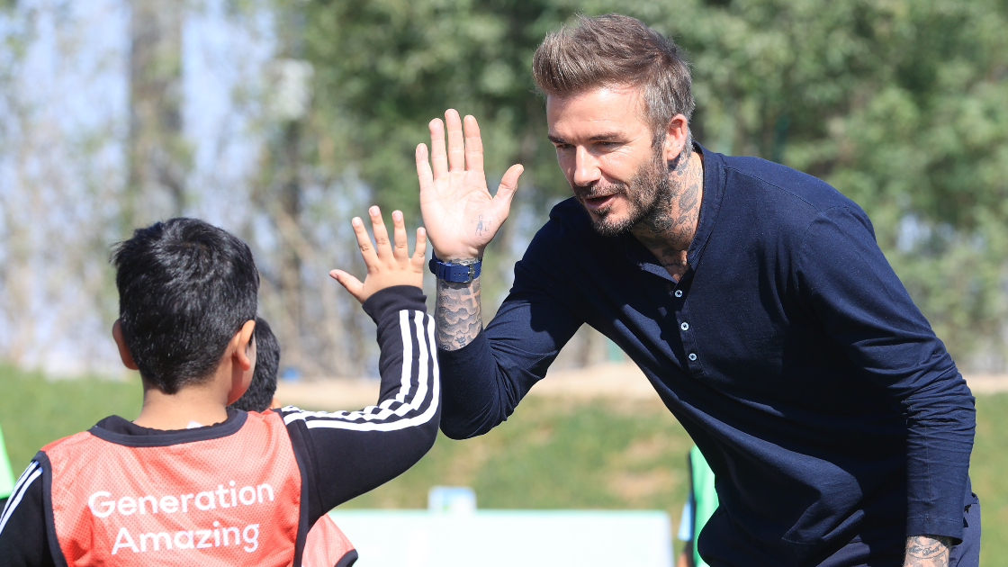 David Beckham asiste a la inauguración del Generation Amazing Community Club en Lusail,Qatar