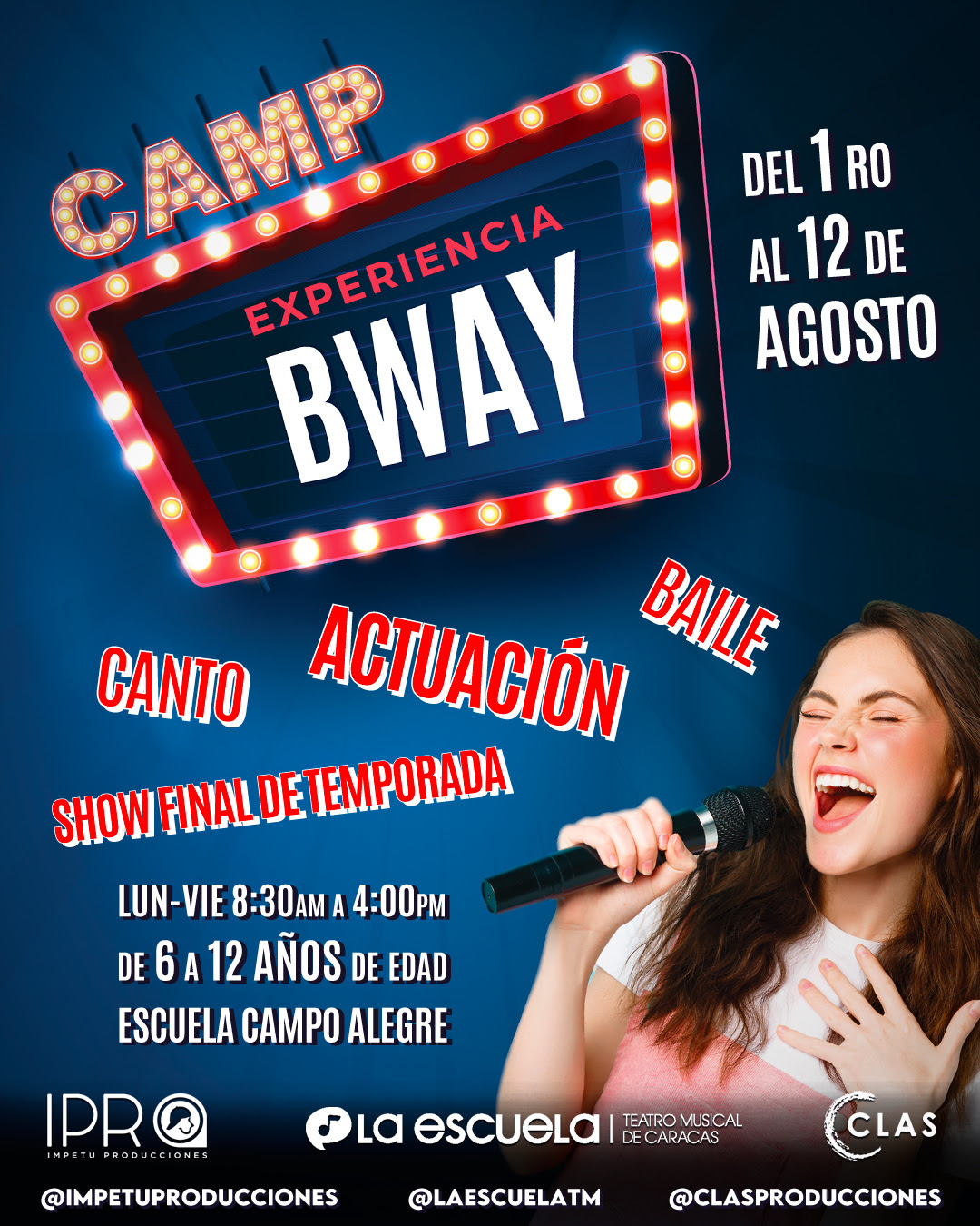 CAMPAMENTO PARA CANTAR, BAILAR Y ACTUAR COMO EN BROADWAY