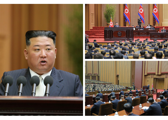 Estimado compañero Kim Jong Un pronuncia el discurso de orientación política