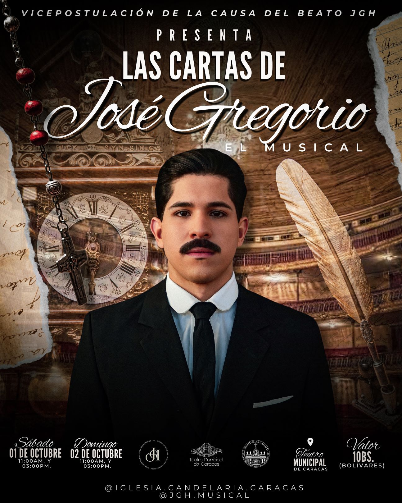 CARTAS A JOSE GREGORIO EL MUSICAL EN HONOR AL BEATO EN EL TEATRO MUNICIPAL DE CARACAS