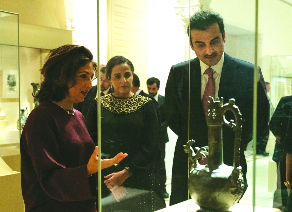 Emir de Qatar asiste a la recepción que celebra la asociación entre Qatar Museum y  Metropolitan Museum of Art de New York