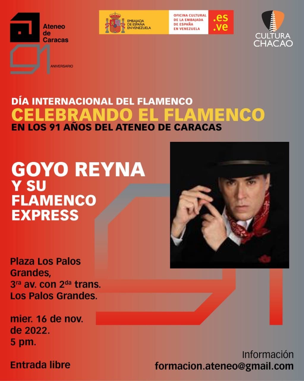 El Flamenco tomará la Plaza de Los Palos Grandes este 16 de noviembre