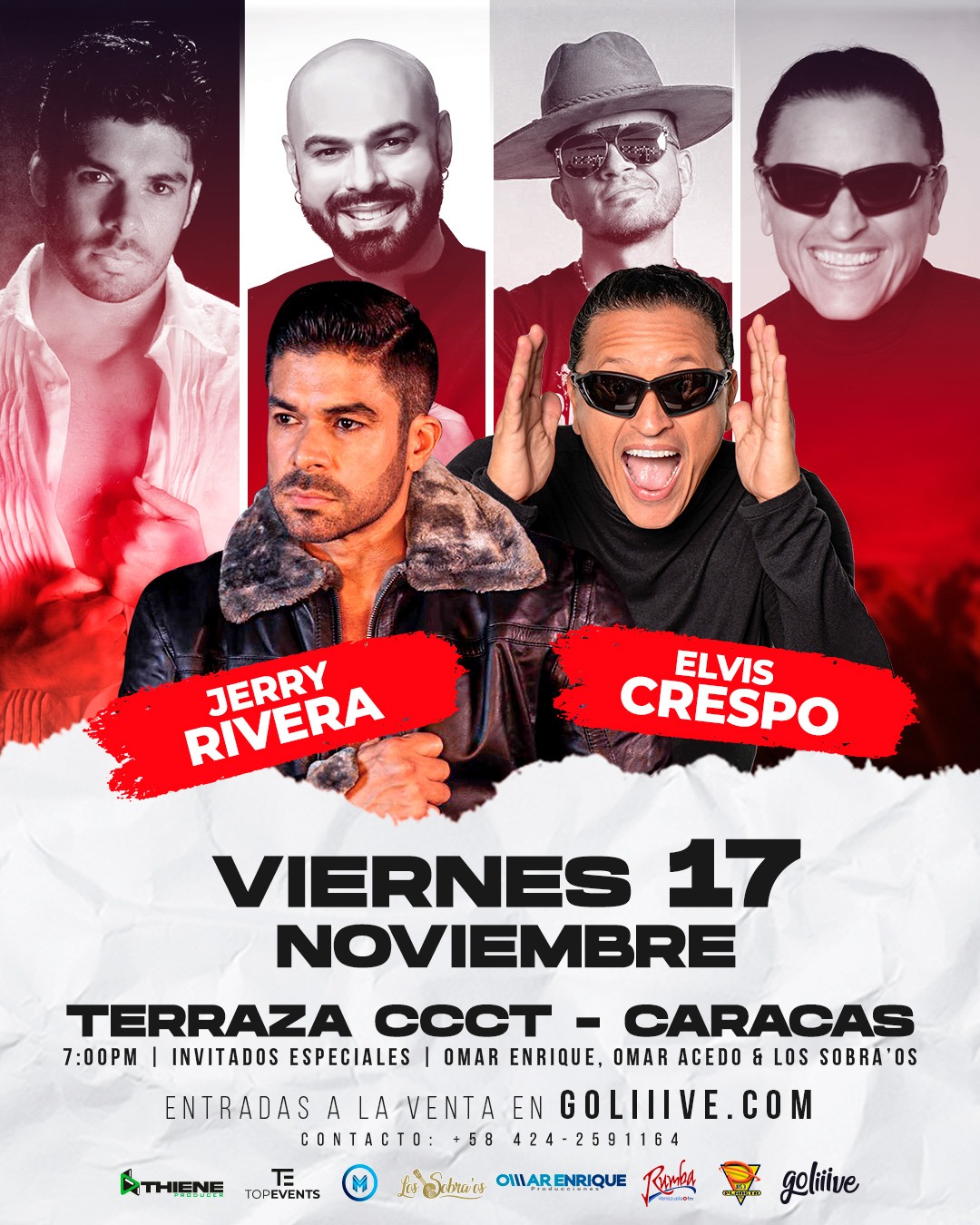 Elvis Crespo y Jerry Rivera se encontrarán en la rumba de la rumba de la salsa y el merengue