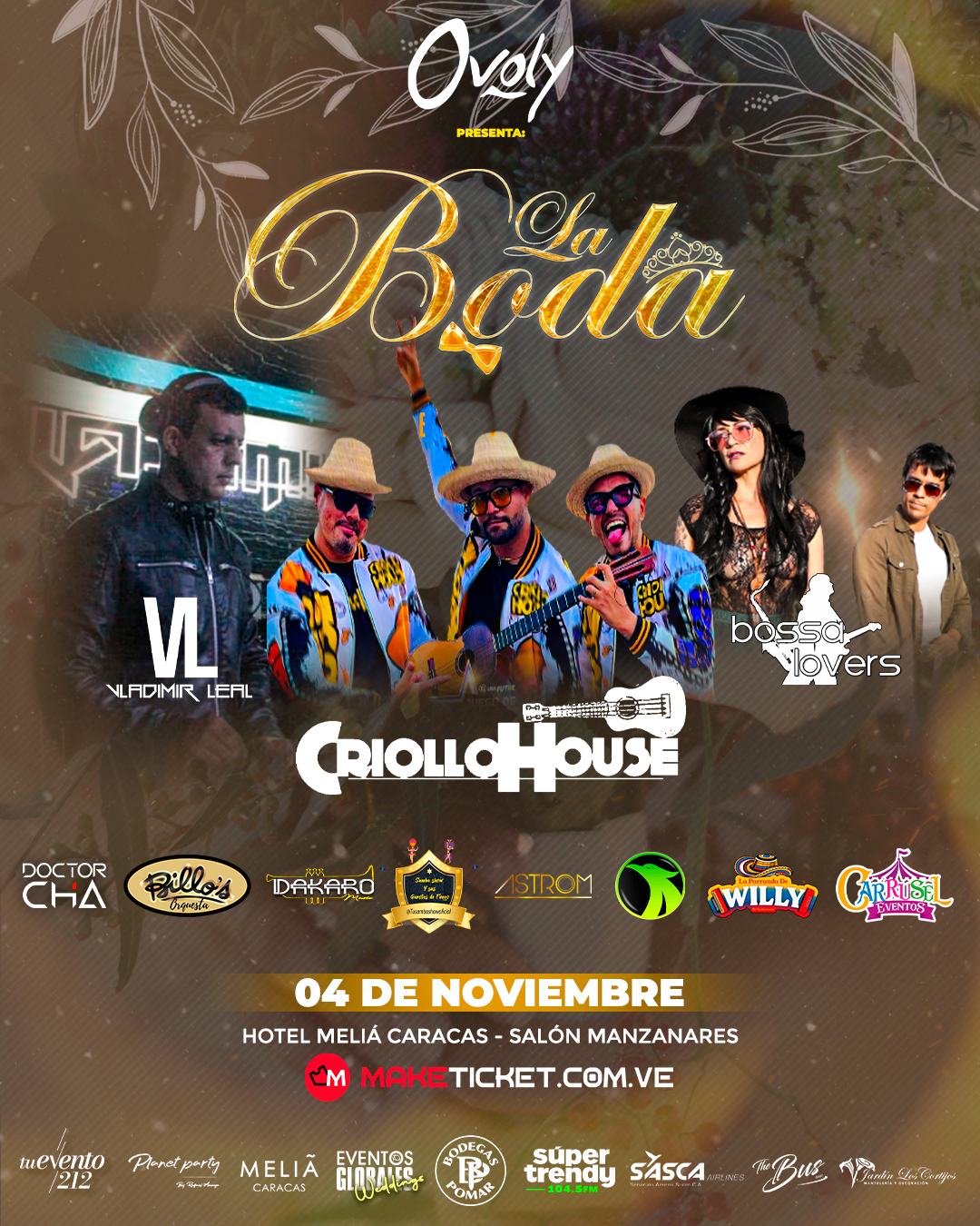 El evento más importante del año “La Boda” se realizará en Caracas este 4 de noviembre
