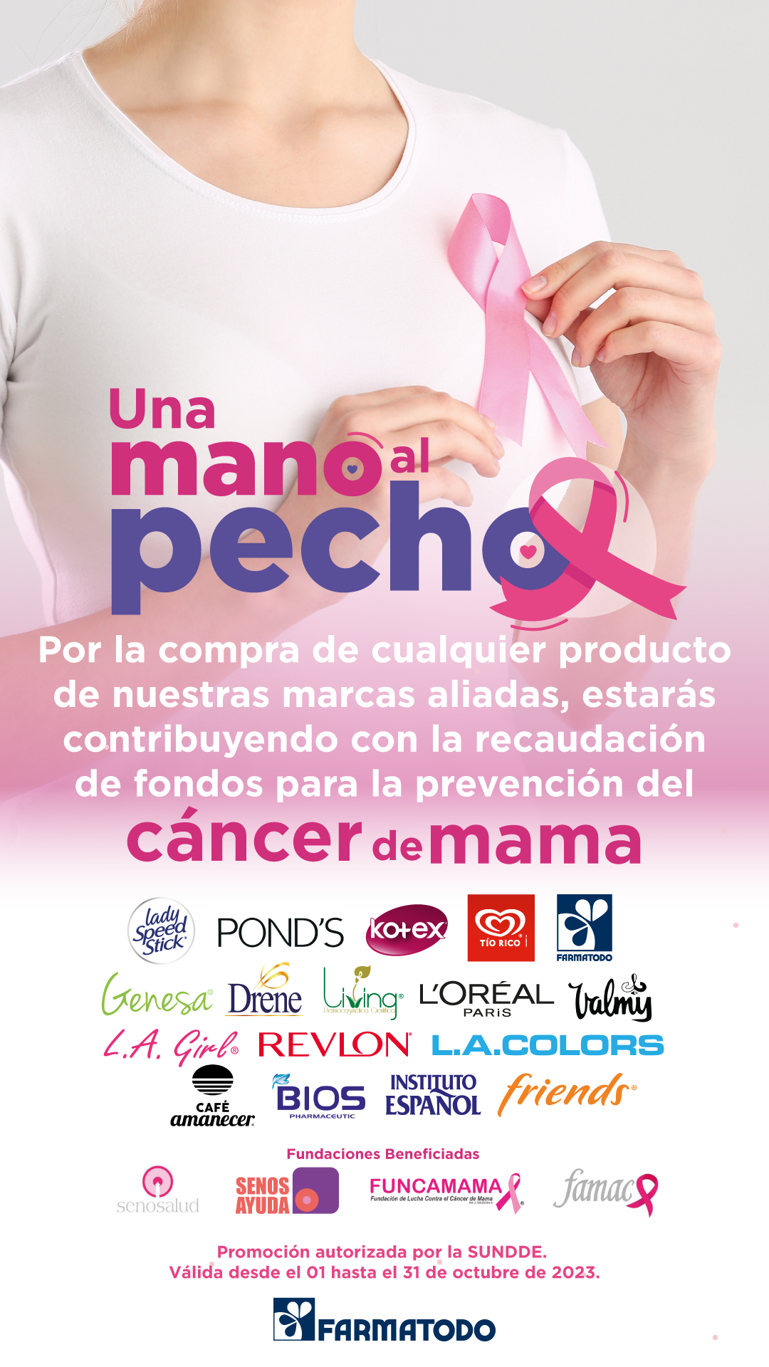 Farmatodo se pone “Una Mano al Pecho” en apoyo a fundaciones que trabajan en la prevención y atención del cáncer de mama