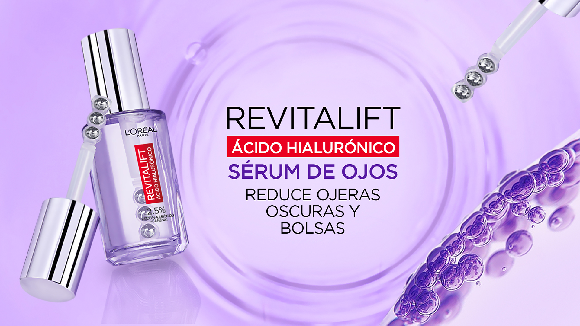 L’Oréal Paris Revitalift Sérum de Ojos con Ácido Hialurónico y Cafeína