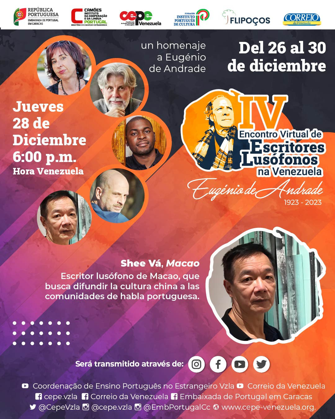 IV Encuentro Virtual de Escritores Lusófonos rendirá homenaje al poeta portugués Eugénio de Andrade