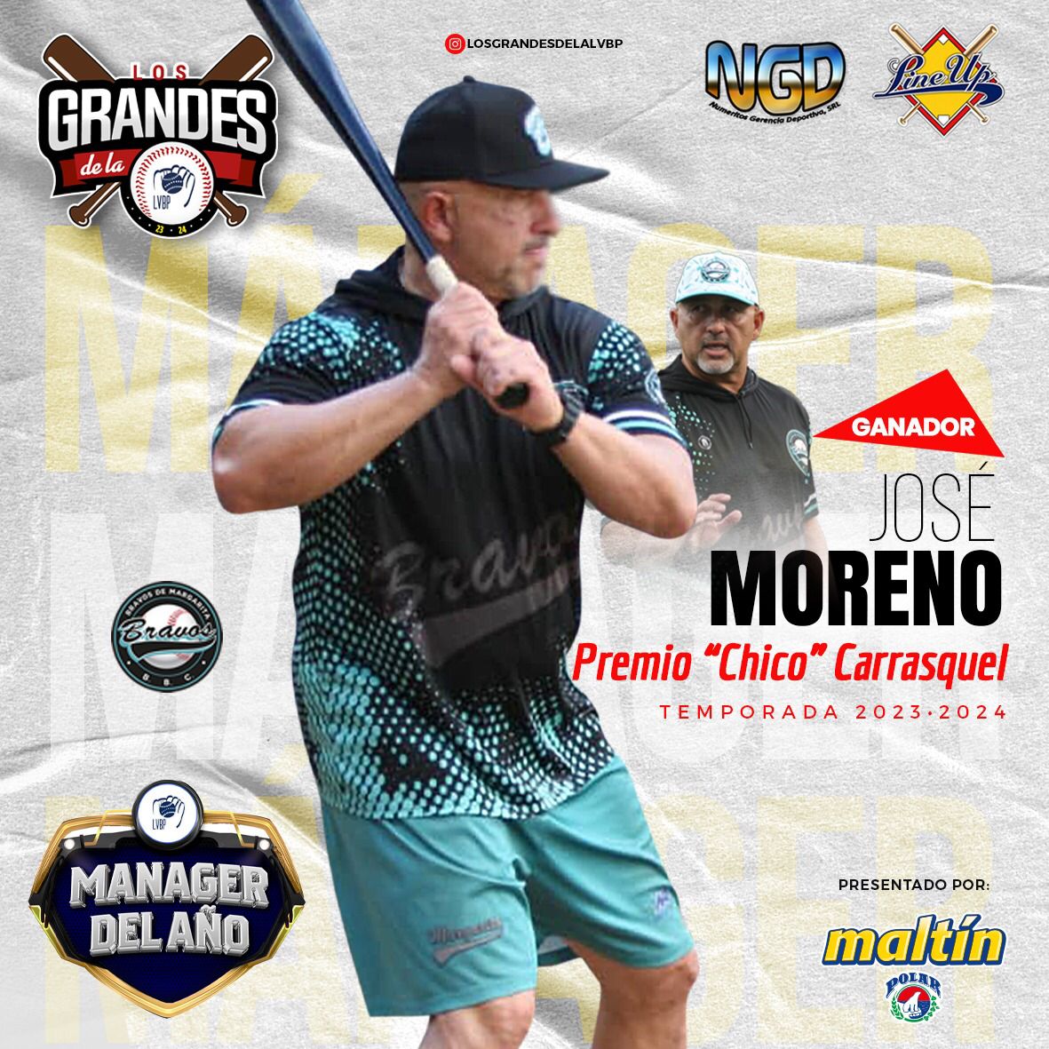 JOSÉ MORENO SE LLEVÓ EL SEGUNDO PREMIO “CHICO” CARRASQUEL DE SU CARRERA