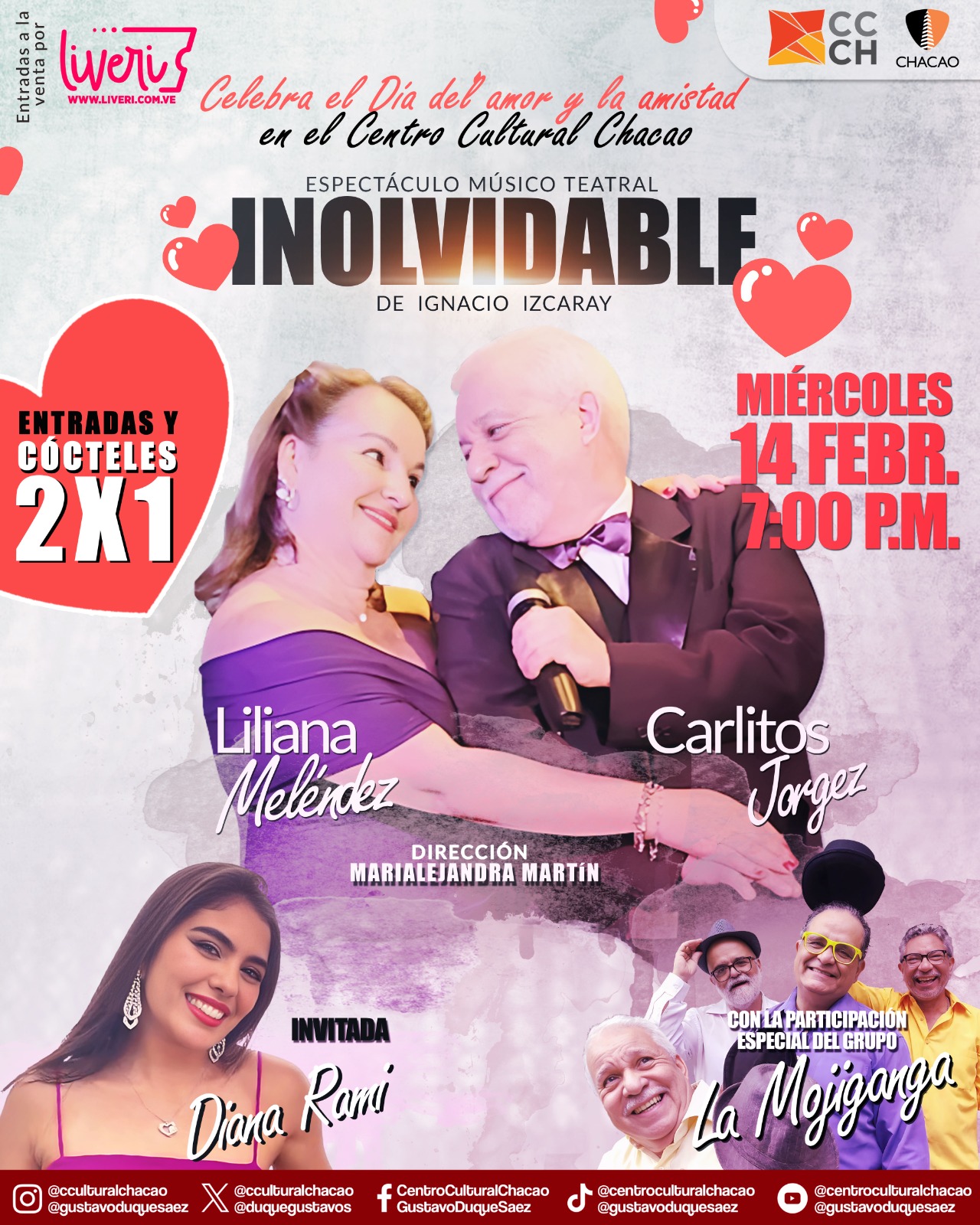SE PRESENTARÁ EL ESPECTÁCULO MUSICAL «INOLVIDABLE»: VIVE LA EXPERIENCIA DEL AMOR EN EL CENTRO CULTURAL CHACAO