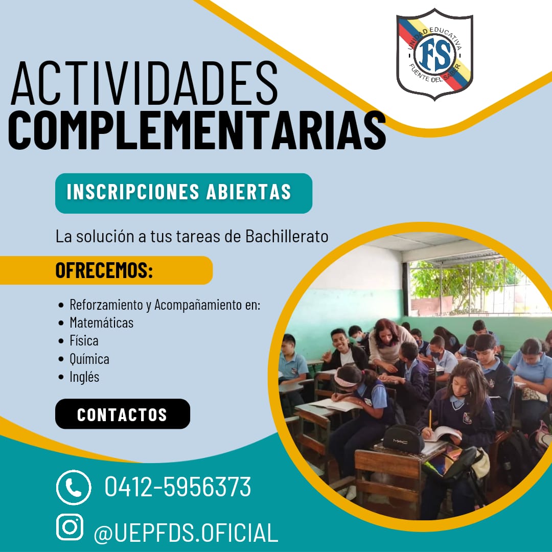 UEP FUENTE DEL SABER CON INSCRIPCIONES ABIERTAS PARA EL PRÓXIMO AÑO ESCOLAR