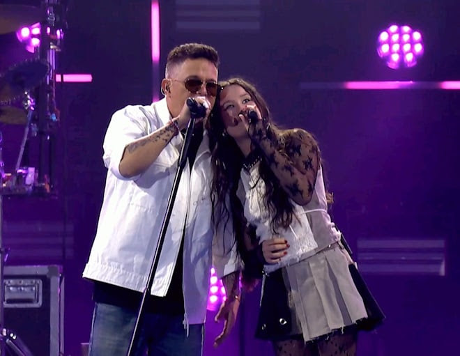 Joaquina fue la invitada especial de Alejandro Sanz en el estadio Santiago Bernabéu