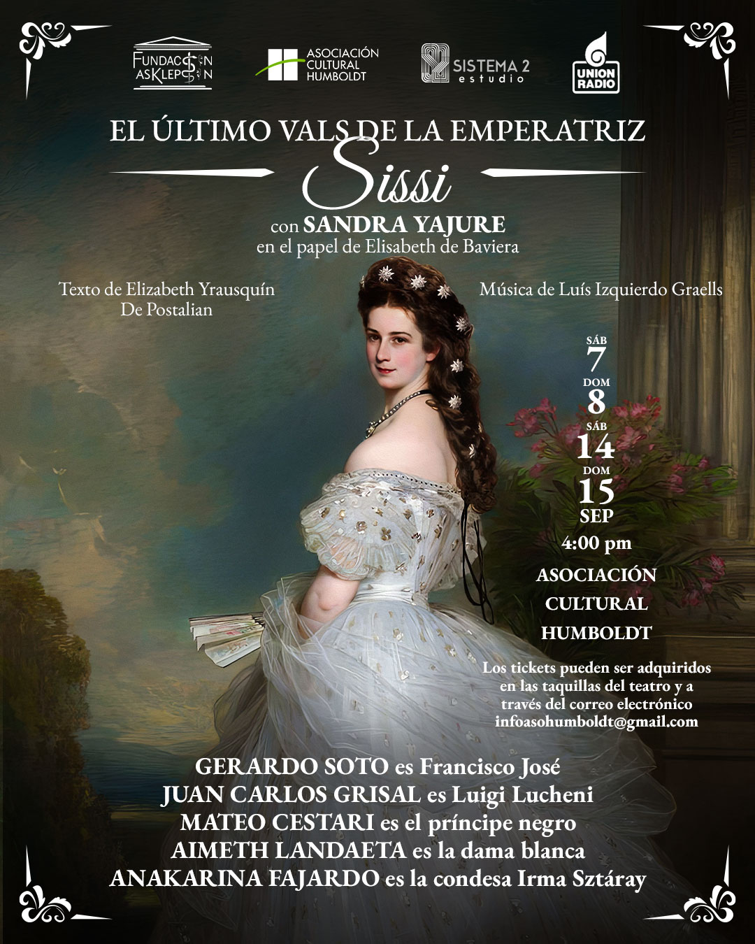 “EL ÚLTIMO VALS DE LA EMPERATRIZ SISSI” ESTRENA EN LA ASOCIACIÓN CULTURAL HUMBOLDT