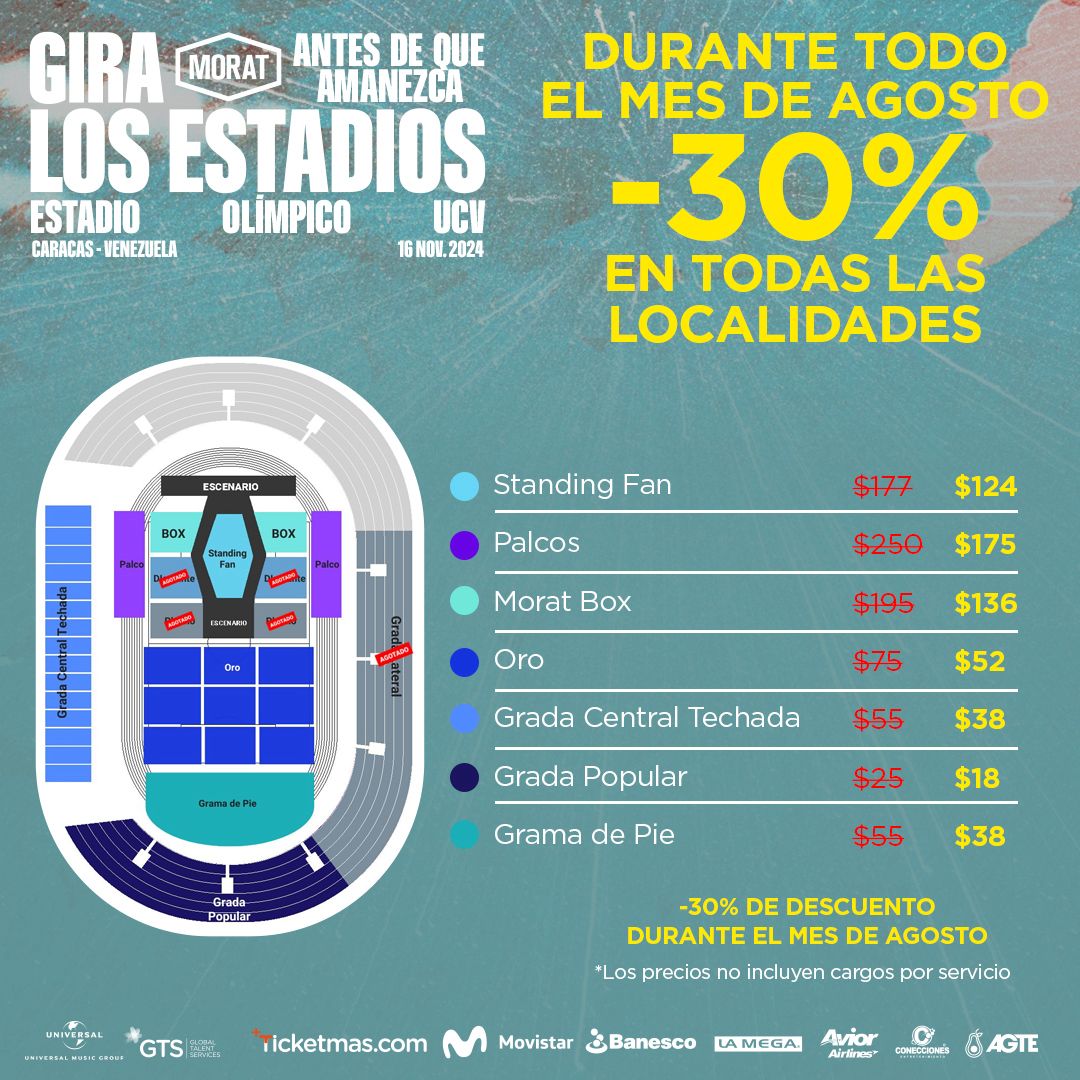 Morat estará el 17 de noviembre en Caracas