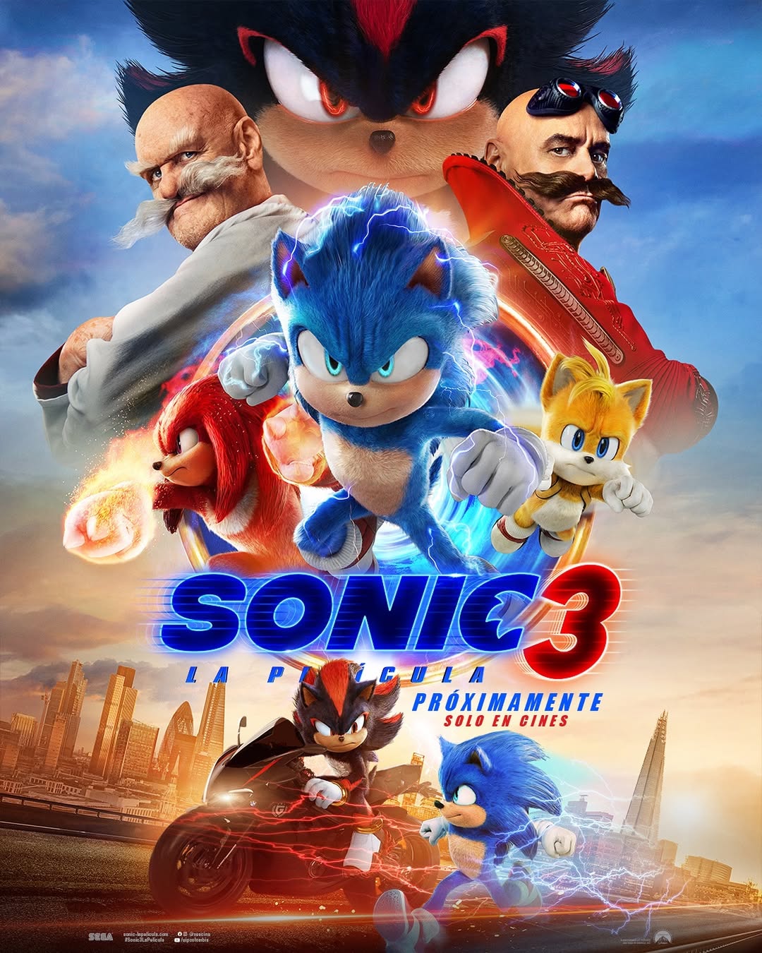 Paramount Pictures presentó un nuevo afiche de Sonic 3