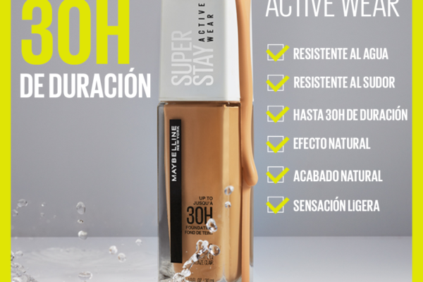 Hasta 30 horas sin transferencias de color con la nueva SuperStay ActiveWear Foundation de Maybelline New York