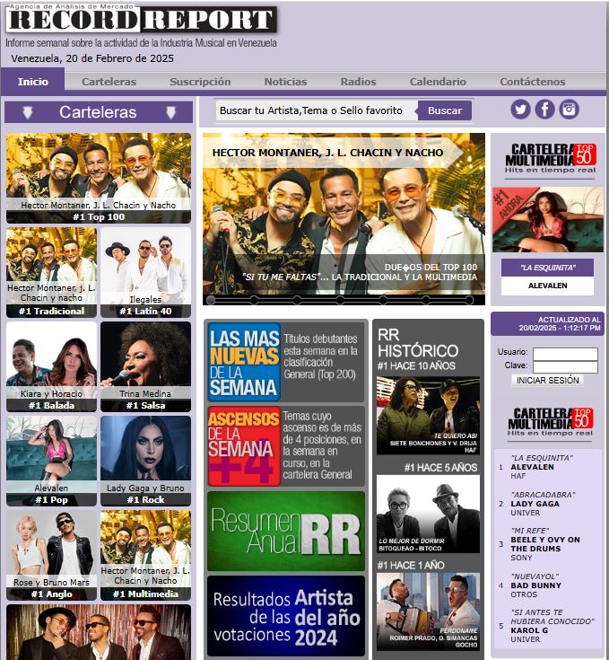 Hirvin Flores celebra con Héctor Montaner el primer lugar del Record Report con “Si tú me faltas”