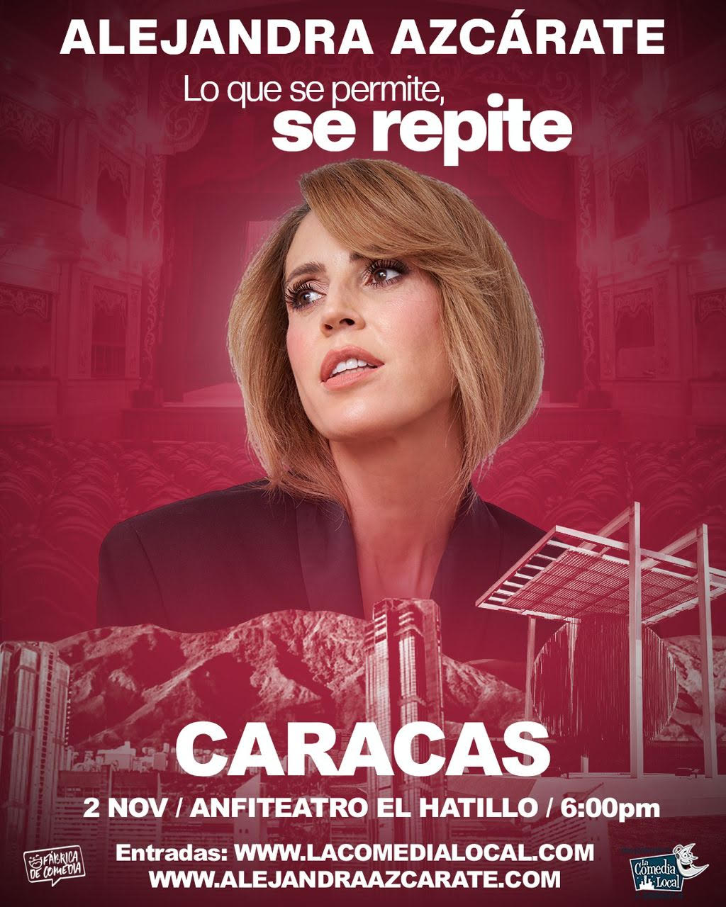 ALEJANDRA AZCÁRATE ACTUARÁ EL 2 DE NOVIEMBRE EN EL ANFITEATRO DE EL HATILLO