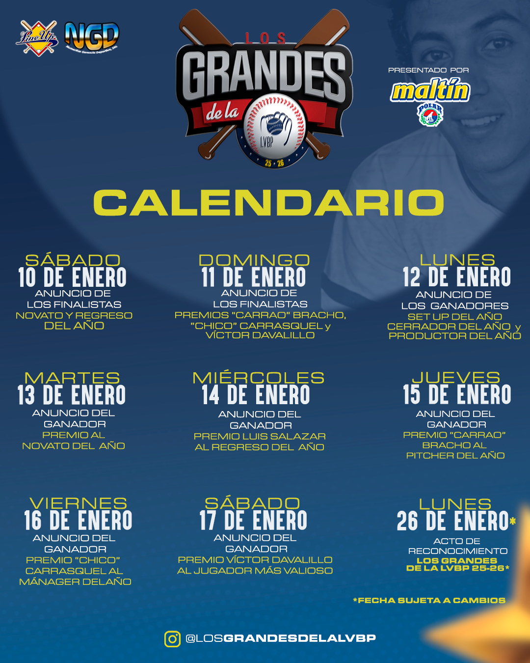 Cronograma Los Grandes de la LVBP 2025-2026