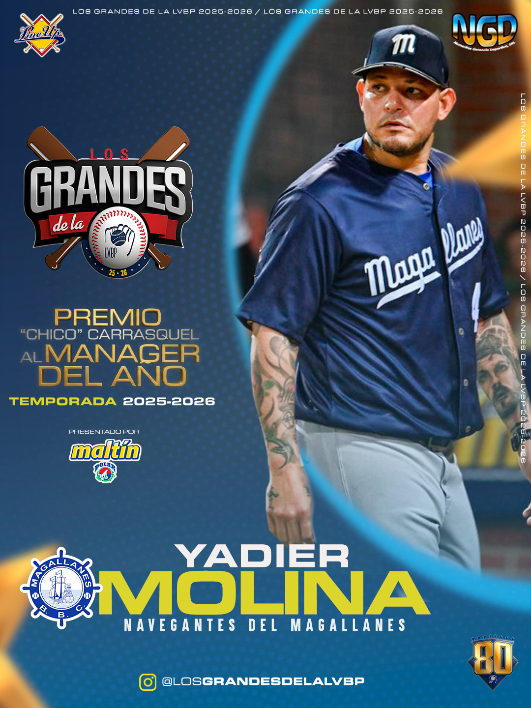 YADIER MOLINA GANA EL “CHICO” CARRASQUEL“