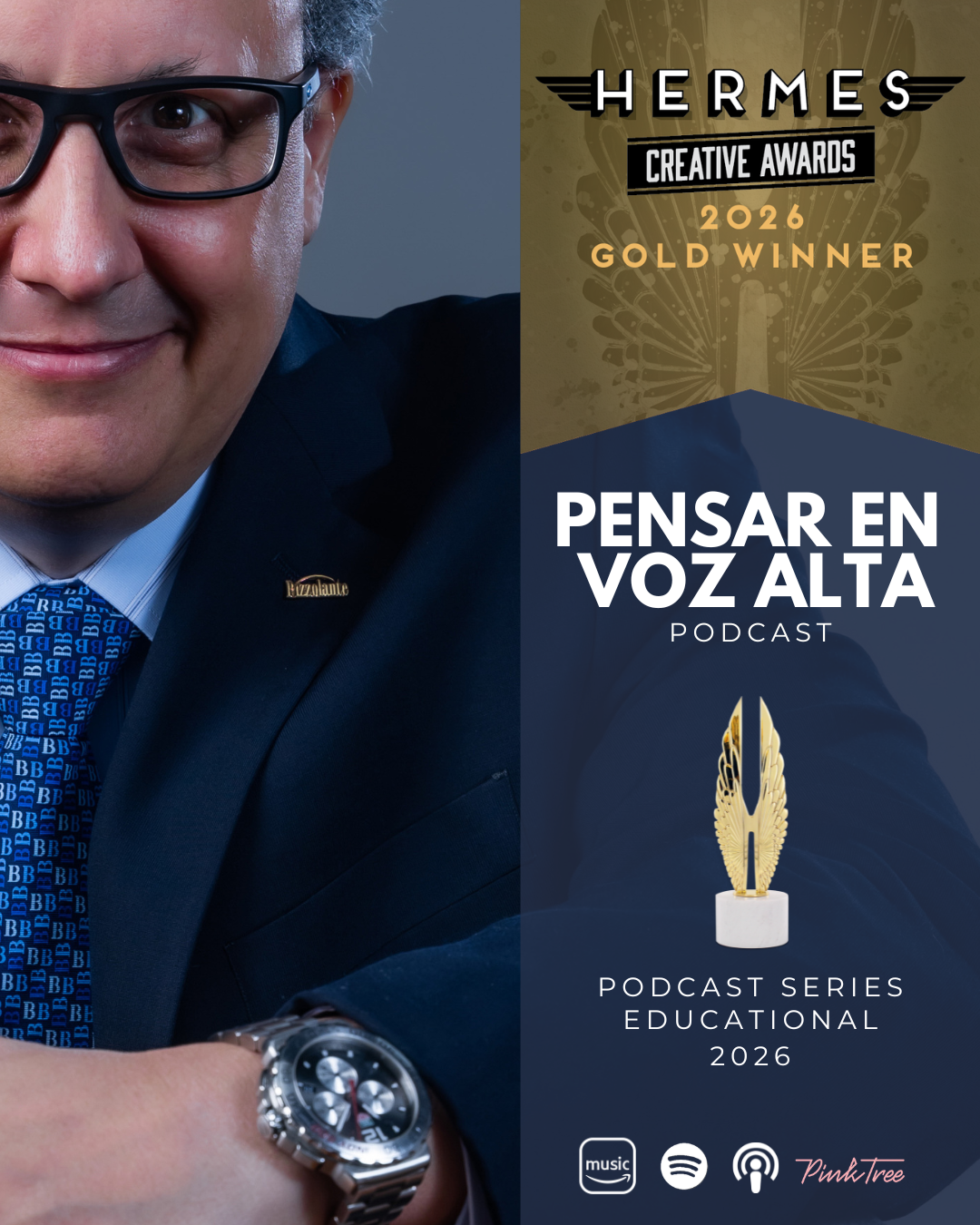 PODCAST “PENSAR EN VOZ ALTA” OBTIENE ORO EN LOS HERMES CREATIVE AWARDS 2026