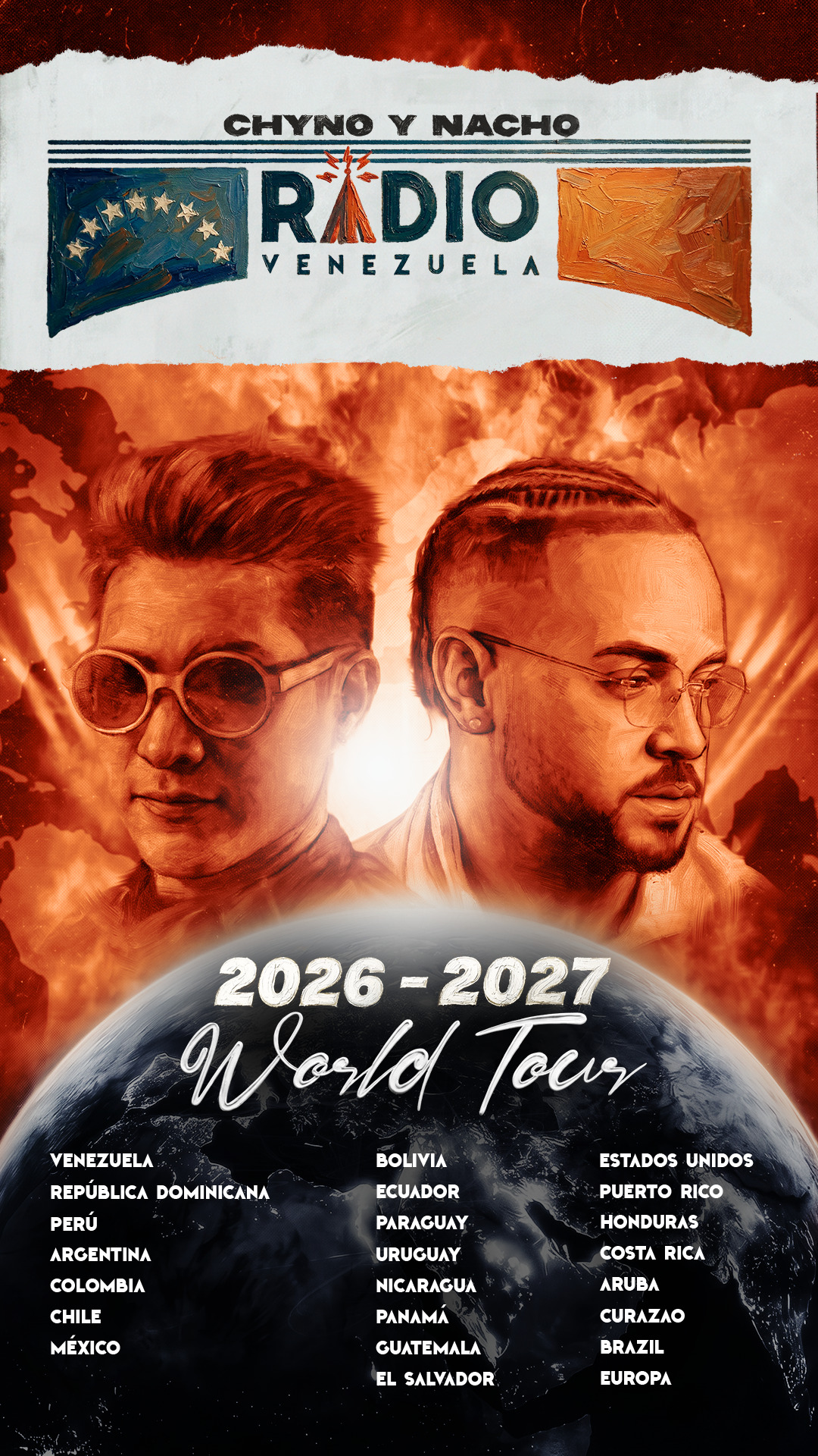 Chyno y Nacho anuncian su gira mundial “Radio Venezuela World Tour 2026-2027”