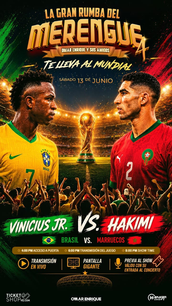 *»La Gran Rumba del Merengue 4″ encenderá los motores con el partido Brasil vs. Marruecos*
