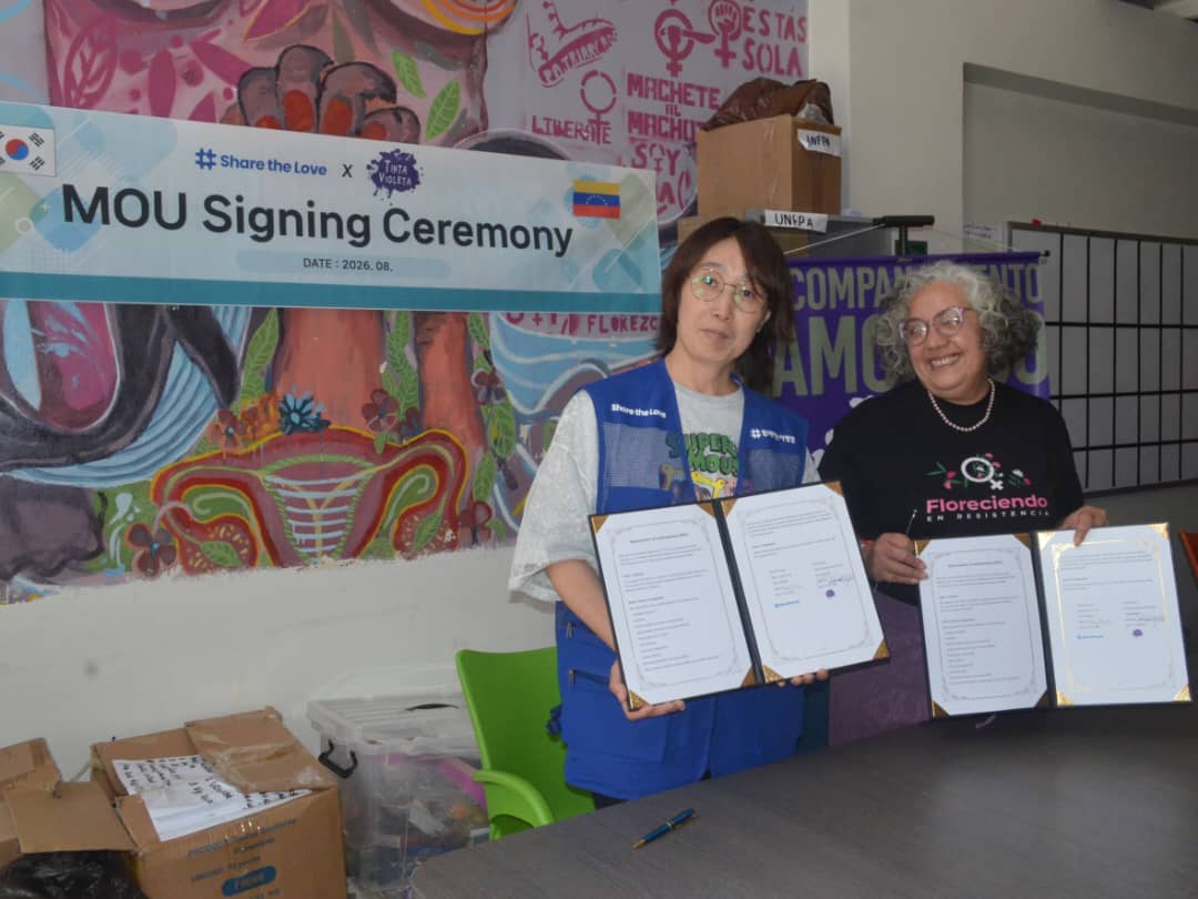 Share the Love y Tinta Violeta firman alianza para apoyar a comunidades afectadas por el terremoto en Venezuela