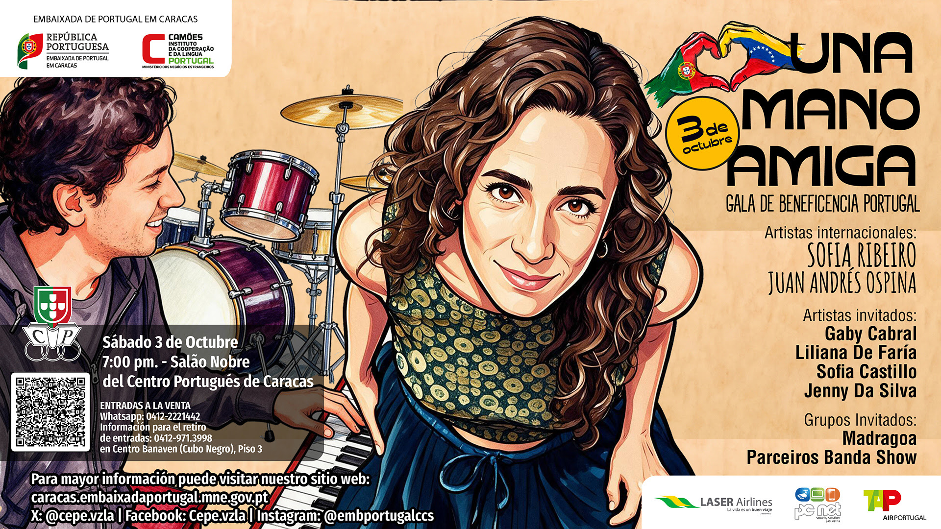 Sofia Ribeiro canta por La Guaira: gala de beneficencia «Una mano amiga», 3 de octubre